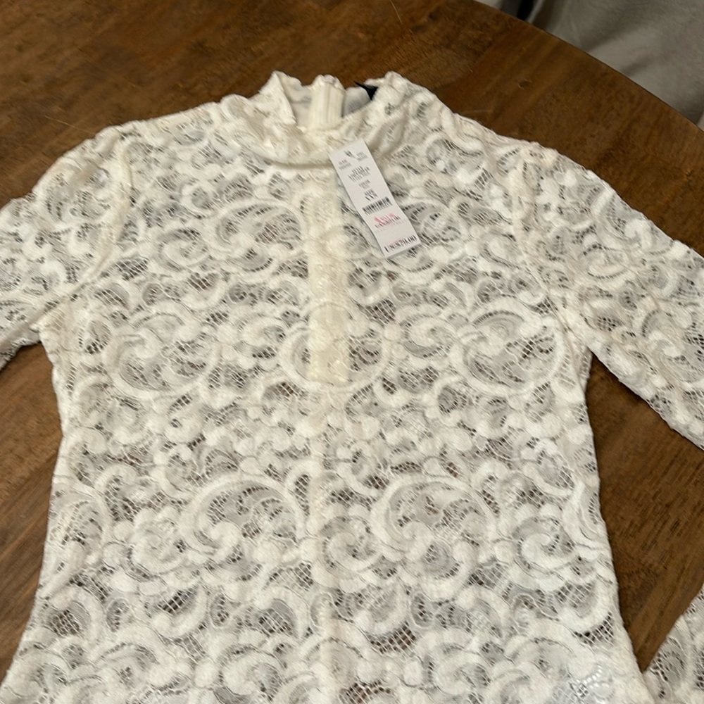 NWT. WHBM lace turtle neck.